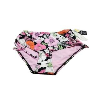Salt + Cove Tropical Floral Lace-Side Bikini Bottom Juniors M NWT